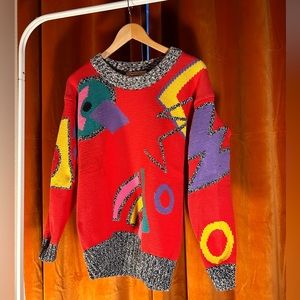 Vintage Outlander Geometric Colorful Sweater Size Small Women’s